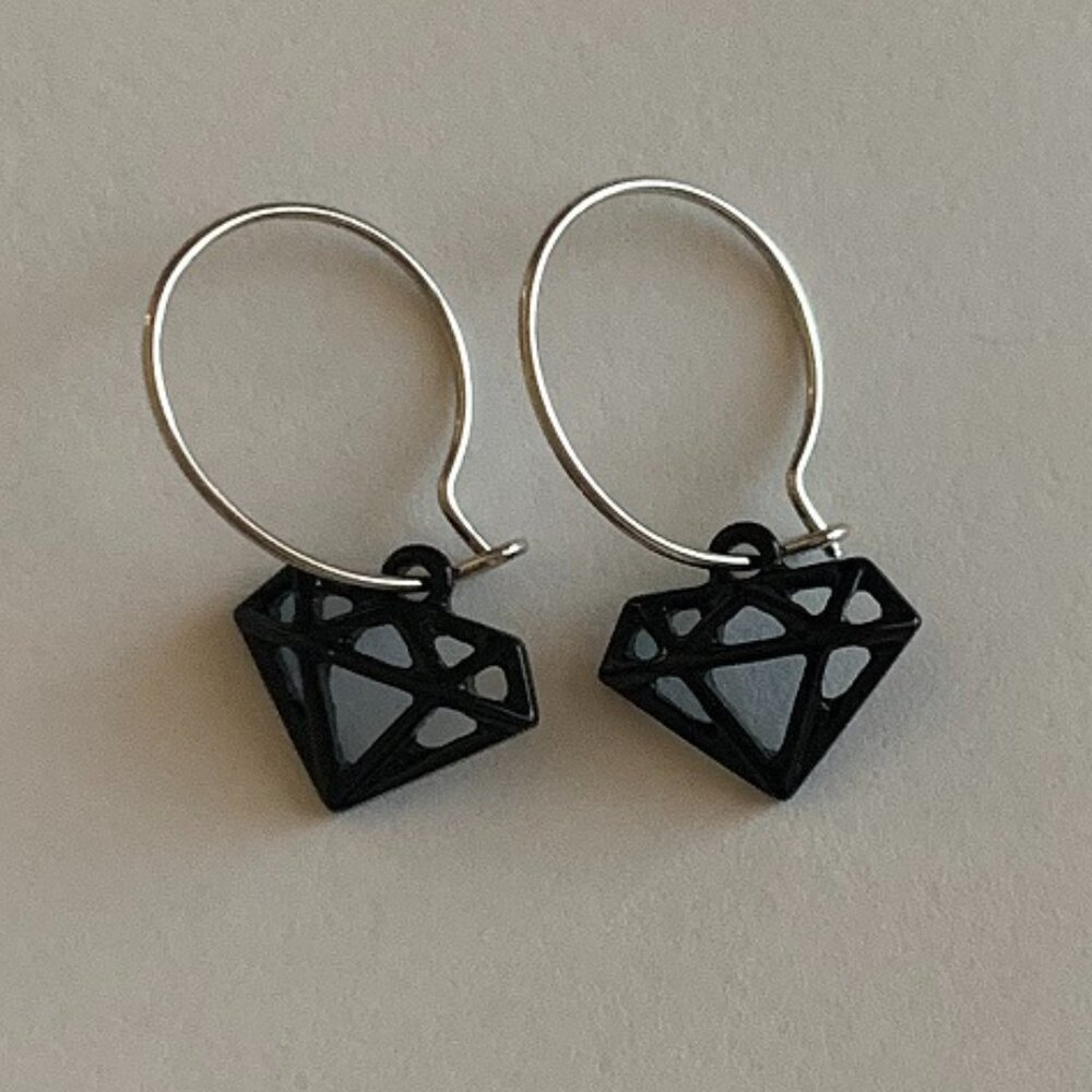 Black Diamond Shape Earrings